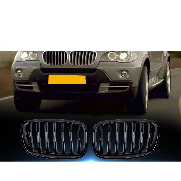 Car Front Bumper Grille Gloss Black Left Right Kidney Racing Grill for BMW X5 E70 X6 E71 2006-2015