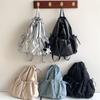 Nouveau Sac à Dos Décontracté Coréen à Cordon de Serrage Cuir Femmes Grande Capacité Simple Personnalisé Étudiant d'Université Sac d'École en Nylon