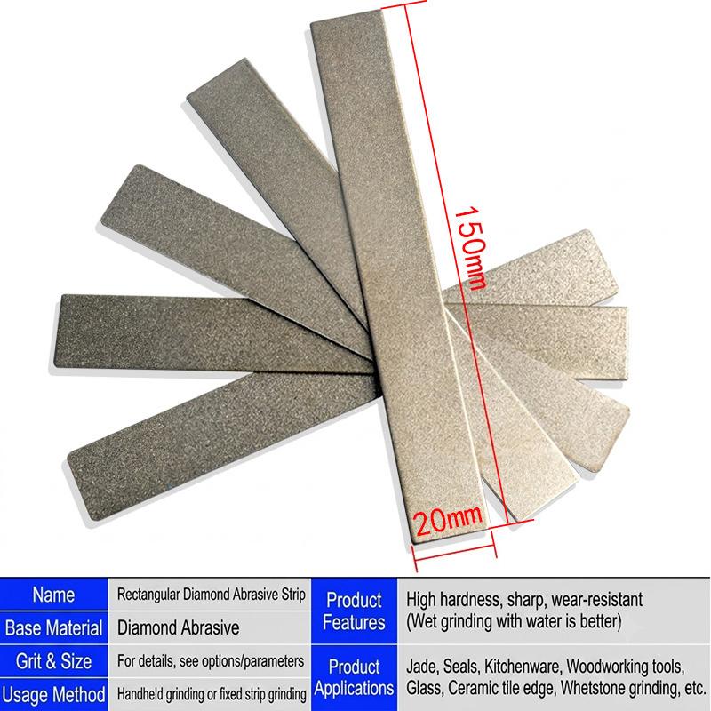 1Pcs 80-3000Grit Diamond Grinding Strip Electroplated 150X20Mm Polishing Disc Abrasive Emery Sharpening Plate
