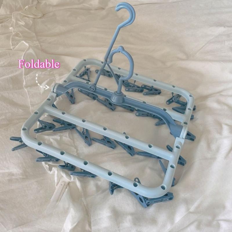 Stendino per calzini a 32 mollette girevole pieghevole antivento per calzini biancheria intima stendino per asciugare uso domestico adulti portaoggetti stendino
