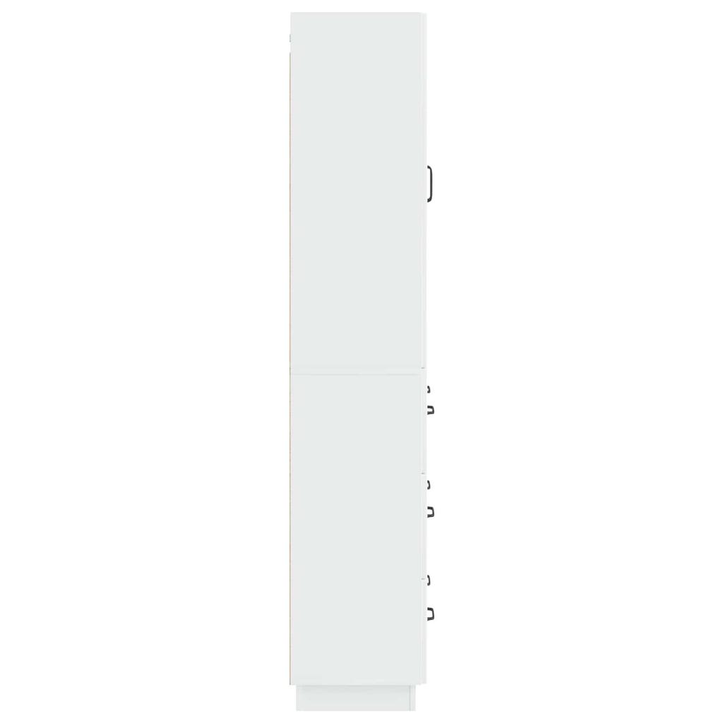 Cabinet Set 2 Pcs High Gloss White 66 X 34.5 X 87 Cm Particleboard