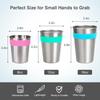SOPHICO Magnetic Hanging Cups for Toddlers Kids and Adults, Hanging Cup On Fridge or Water Coolers, for Independent Drinkers (Mix, Stainless Steel)