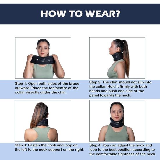 Wonder Care Plastic Soft Cervical Collar Adjustable Collar Neck Support Brace Neck Support Soft Neck Collar Neck Brace For Women & Men, Medium