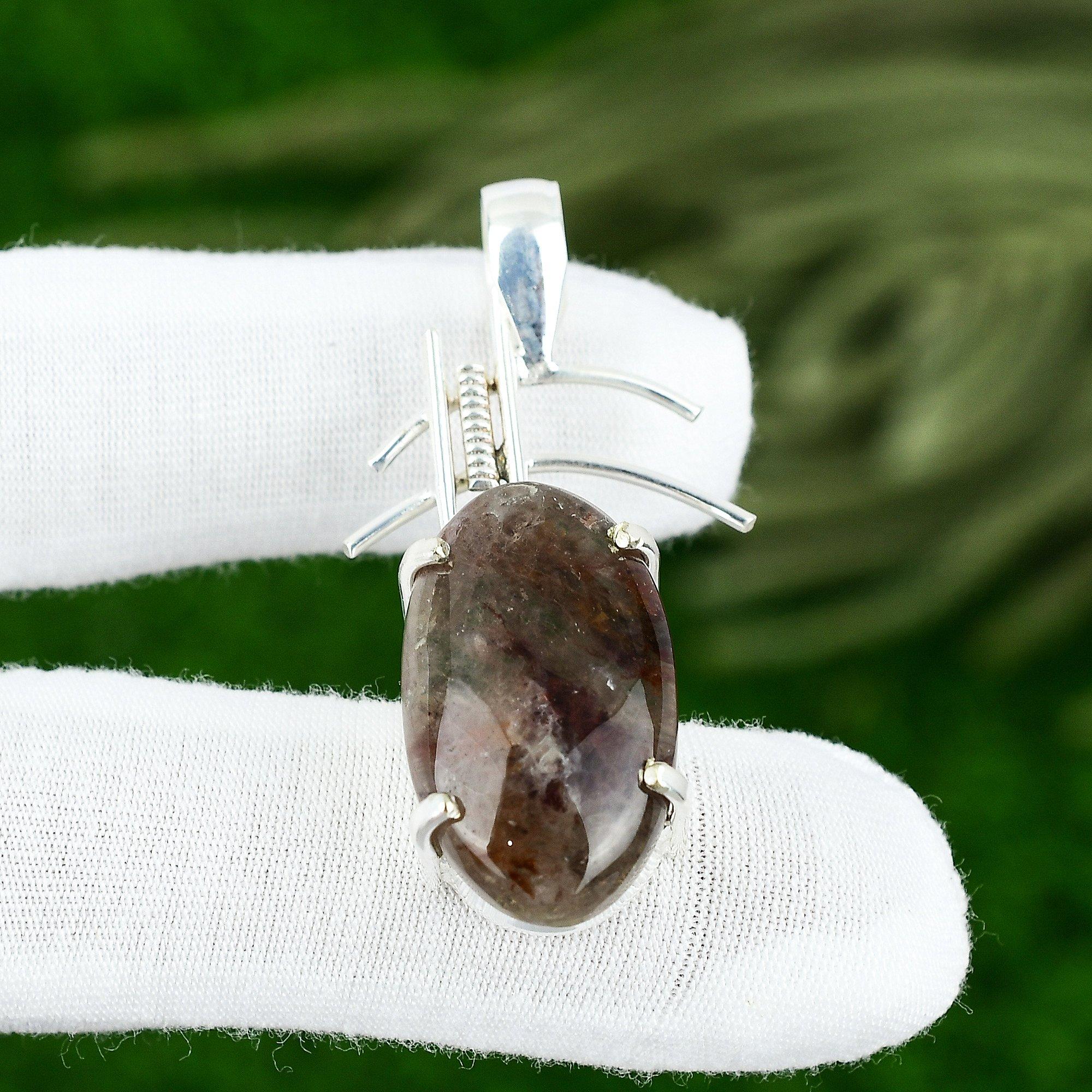 

Oval Elestial Quartz Stone 925 Silver Engagement Wedding Anniversary New Pendant