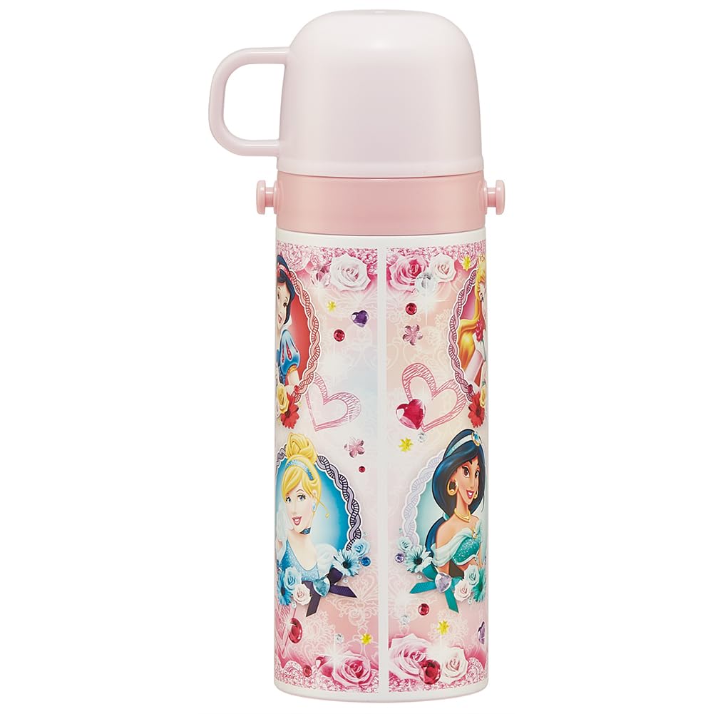 Skater Water 470ml or 430ml Disney Princess Stainless Sports Children's Bottle, 2-Way, (Direct Drinking) (Cup Drinking), Design, 24-inch, Girls,