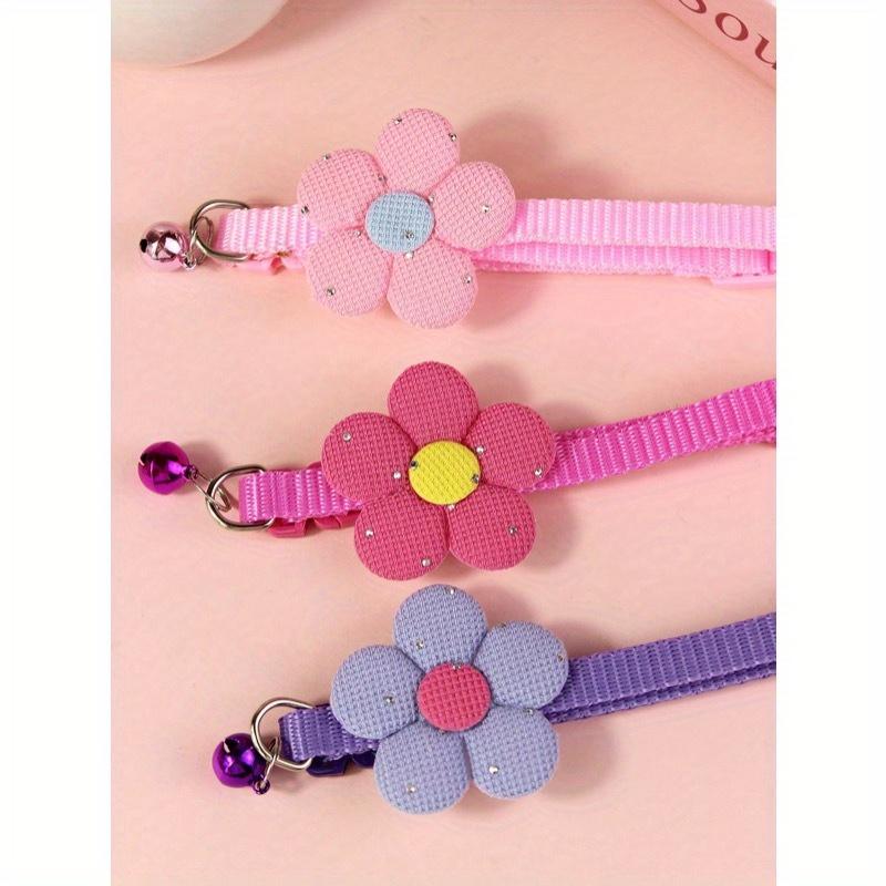 3pcs Set Cute Shiny Bow Bell Pet Collar For Daily Use - For Cats And Dogs