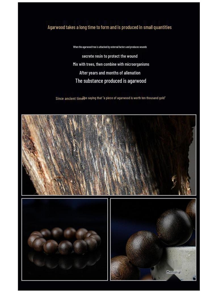 Hainan Green Qinan Agarwood Bamboo Joint & Lotus Bead Bracelet, 0.7 DIY, Unisex Prayer Beads