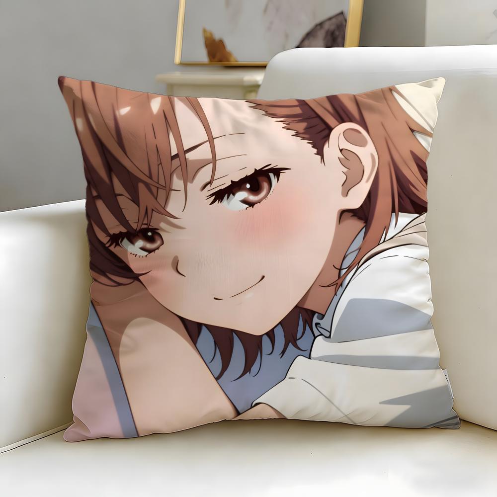 anime A Certain Scientific Railgun Cushion Cover Soft & Easy-Wash Pillow Case – Versatile for Couch, Bed, Travel and Office