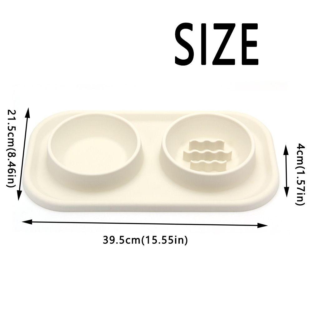 Anti-knockover Double Slow Feeder Bowl Food-grade Puppy Slow Eating Bowl  Small Medium Breed Dogs