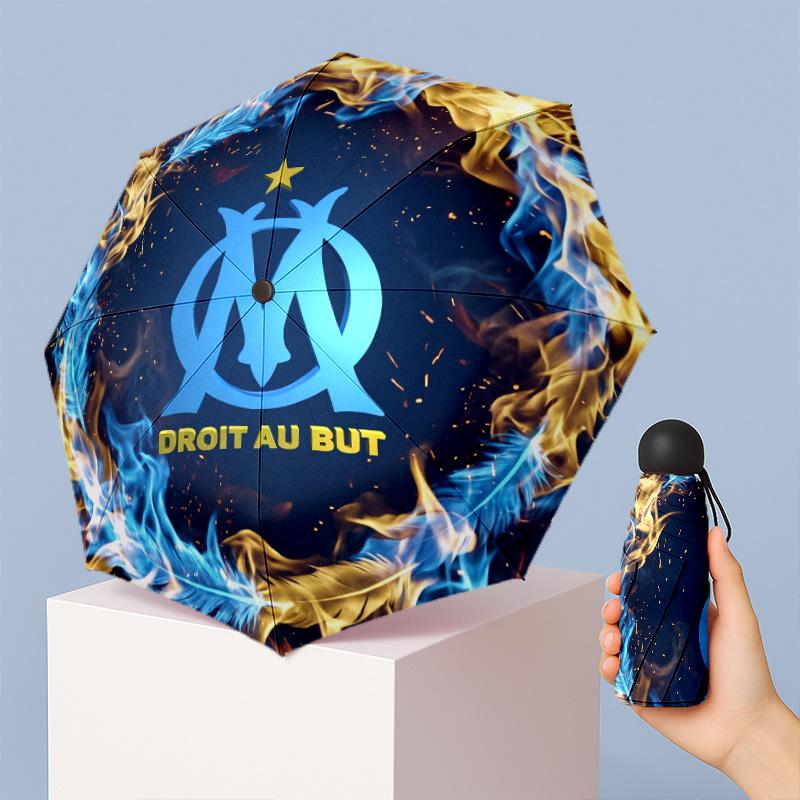 Olympique Lyonnais FC Mini 5 Fold Pocket Umbrella Compact Lightweight Anti UV Rain Sun Protection Umbrella Portable Travel Umbrella