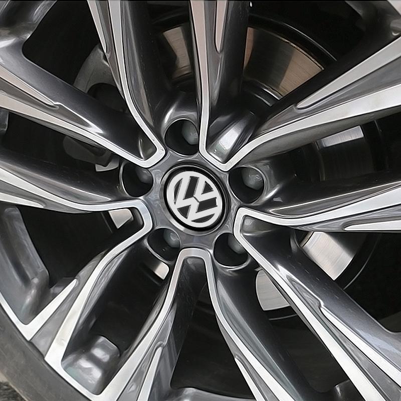 4pcs 56MM Car Wheel Center Hub Cap Logo Stickers Rim Cover Emblem Decal For Volkswagen Golf-7 4 5 6 CC T-ROC Sharan Passat B5 6 7 Polos Tiguan