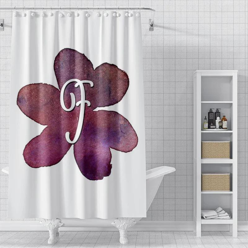 

Home Decor 26 Letter Shower Curtains For Bathroom Waterproof Fabric Bathroom Curtains Modern Shower Curtain W60H190(CM)-1 Pcs