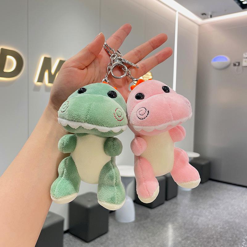 Cartoon little dinosaur plush schoolbag hanger doll figurine keychain pendant ornament doll plush toy small gift