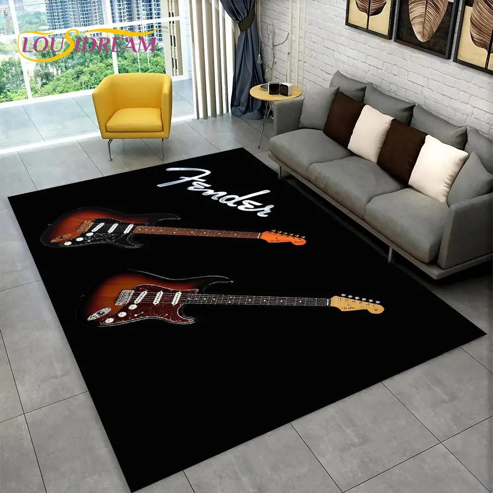 Gitara klasyczna gitara elektryczna dywanik basowy, dywanik do salonu sypialnia Sofa wycieraczka Decor, gra dla dzieci antypoślizgowa mata podłogowa