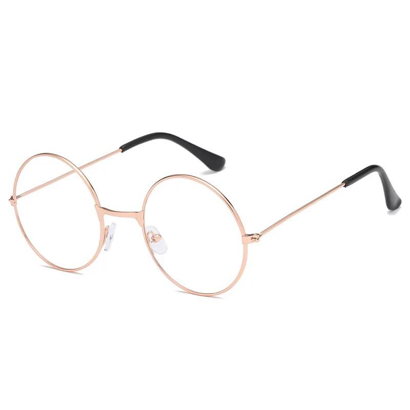 Neue Mode Rund Retro Schlichte Brille Damen Herren Vintage Retro Metallrahmen Metall Rundrahmen Brille Transparentes Glas