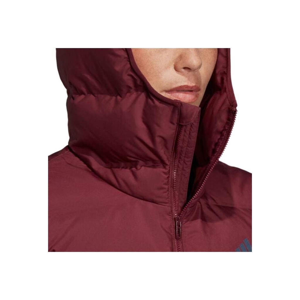 Adidas Solid Color Casual Zip-Up Hooded Long Sleeve Lightweight Warm Down Jacket Women Outerwear Dark-Purple DZ1495