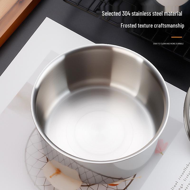 304 Stainless Steel Double-Layer Steamed Egg & Soup Bowl with Lid - Heat Resistant Cooking Pot for Home Use