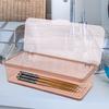 2Pcs Chopstick Storage Box PP Material Large Capacity Kitchen Utensil Container with Drainage Holes Stackable Space Saving