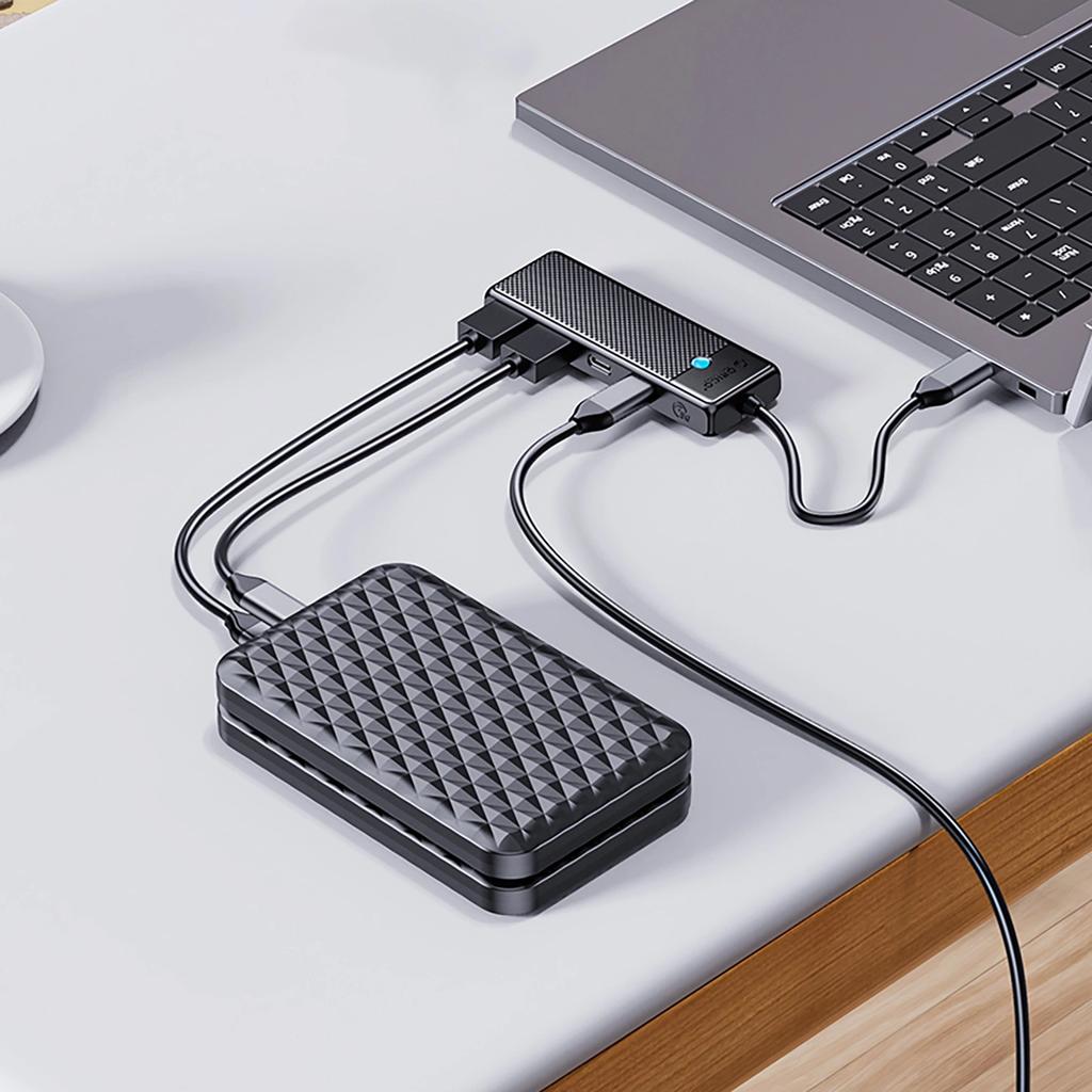 Hub Usb-C Orico Papw2Ac-C3 Stacja Dokująca 2X Usb-A 3.0 + 2X Usb-C 3.0 - Czarny