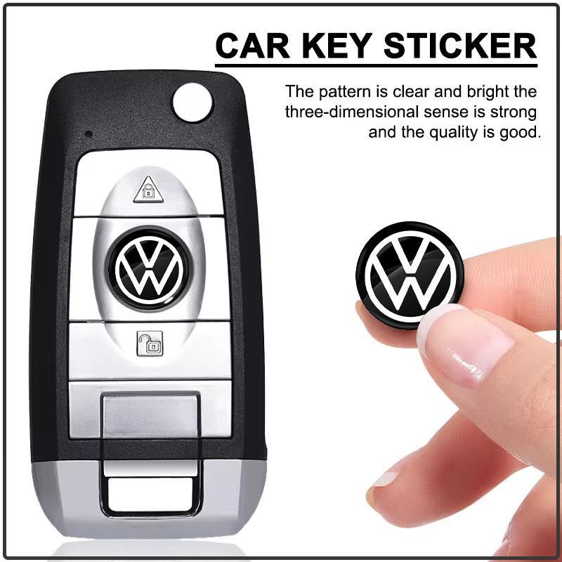 5/10 stk 14mm Bilnøkkel Emblemklistremerker Auto Kontrollnøkkel Logo Tilbehør For Volkswagen Golf-7 4 5 6 CC T-ROC Sharan Passat B5 6 7 Polos Tiguan R Line
