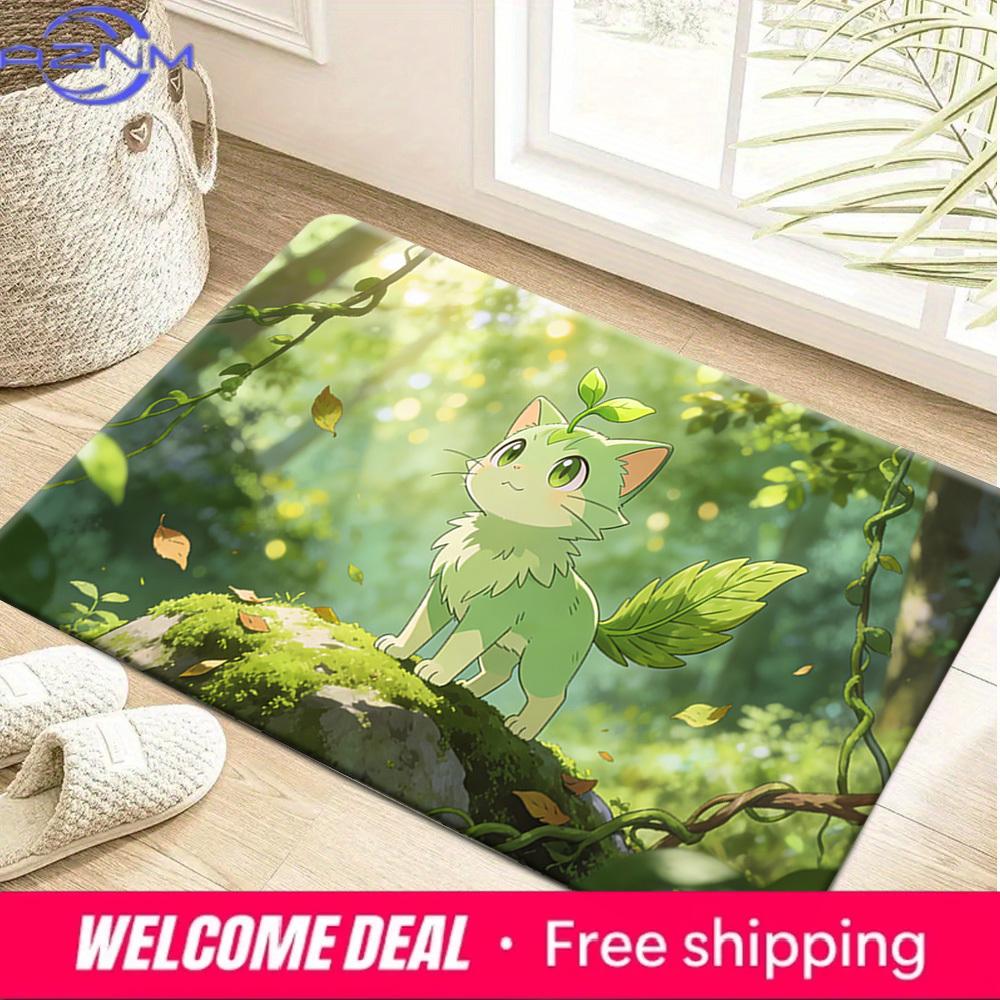 Sprigatito Forest Anime Print Non-slip Doormat, Soft Absorbent Floor Rug for Home Decor 40x60cm