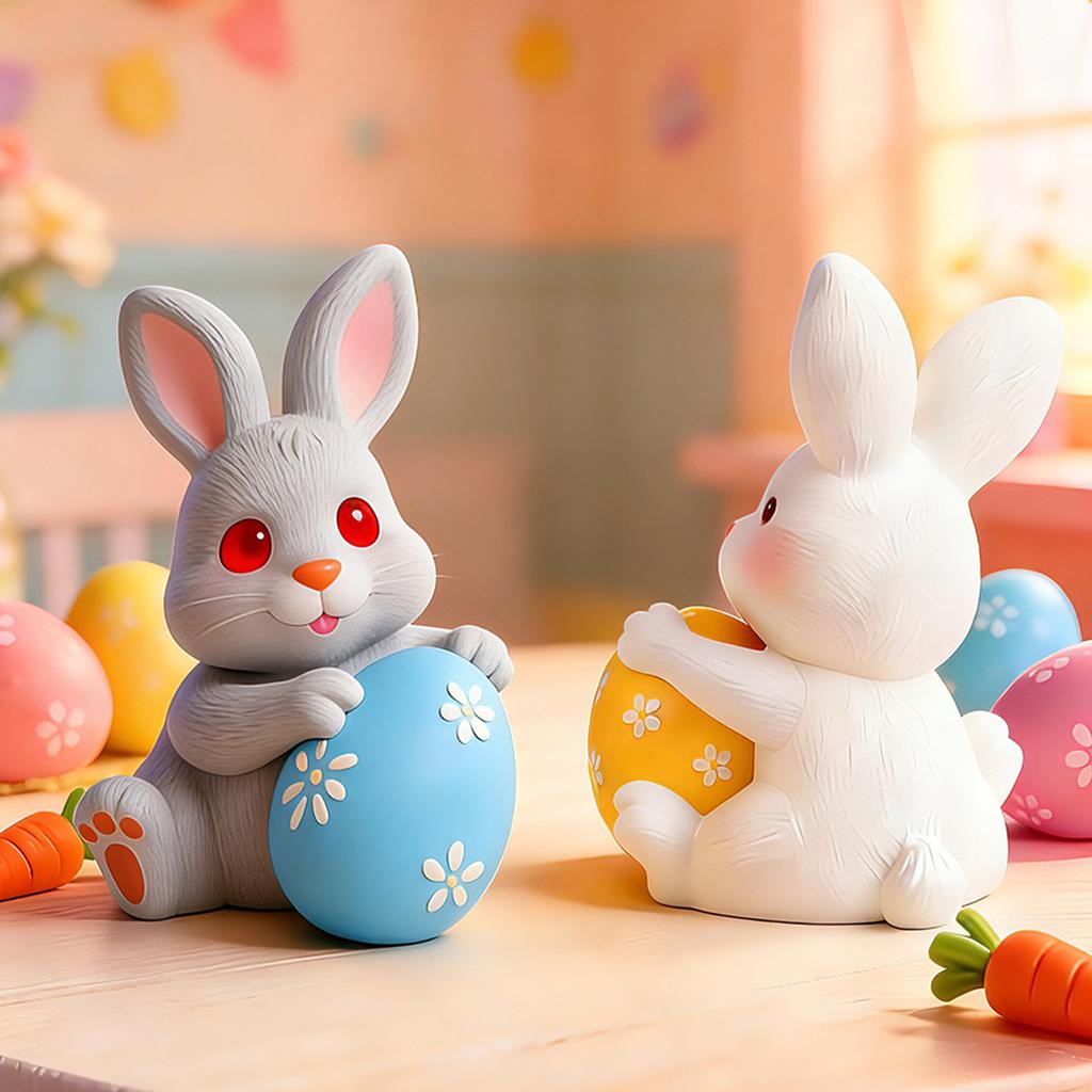 3D Easter Bunny Holding Eggs Silicone Candle Mould DIY Soft Silicone Crafting Tools For Easter Home Crafts Decorations Holiday