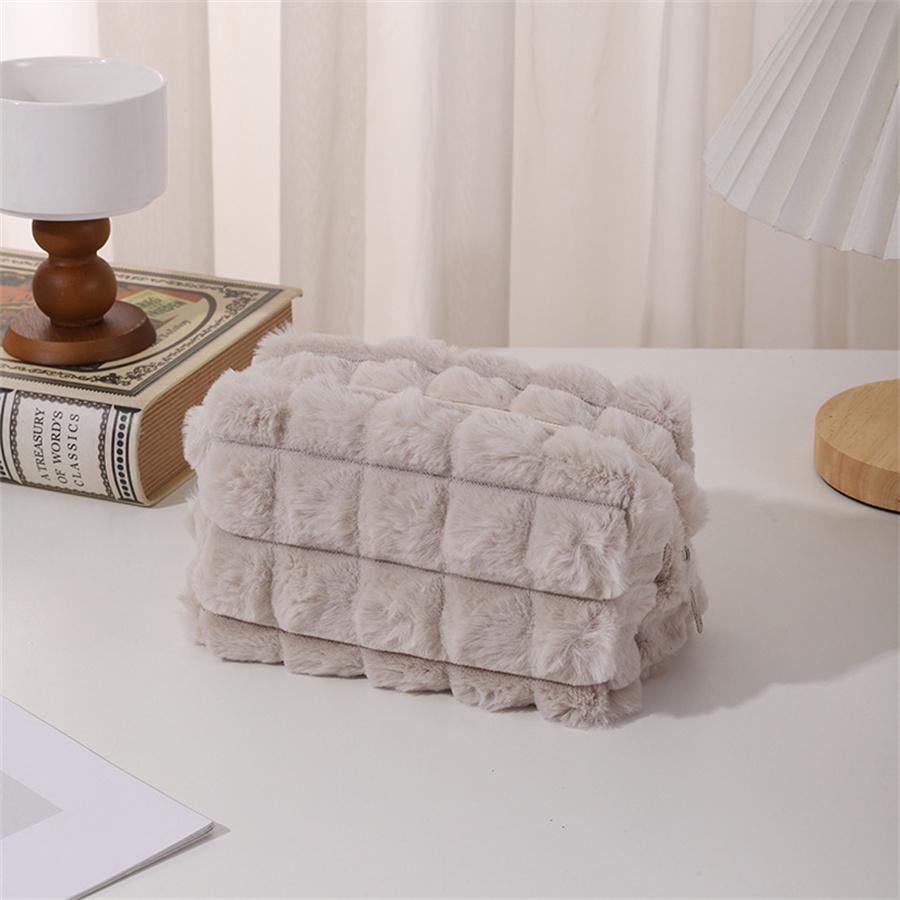 Cute Plush Travel Cosmetic Lipstick Brush Storage Bag Toiletry Kit Women Kawaii Makeup Handbags Organizer Pouch Bags Pencil Case