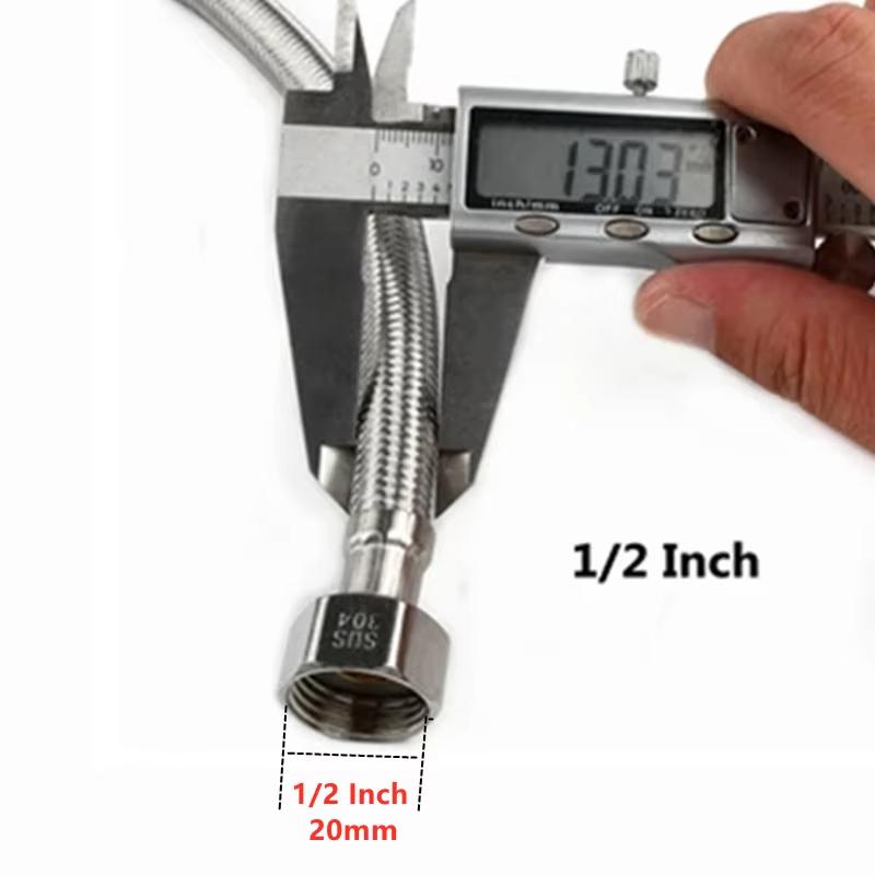 1 ks 1/2 palcová 304 nerezová ocel opletená hadice trubka na horkou a studenou vodu připojovací hadice k WC baterii zahradní vodní přípojka