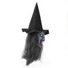 Kryt na obličej čarodějnice Voděodolný Strašidelný kryt na obličej s kloboukem a vlasy Cosplay rekvizita Hororový čaroděj Oblečení na maškarní ples Kryt na obličej