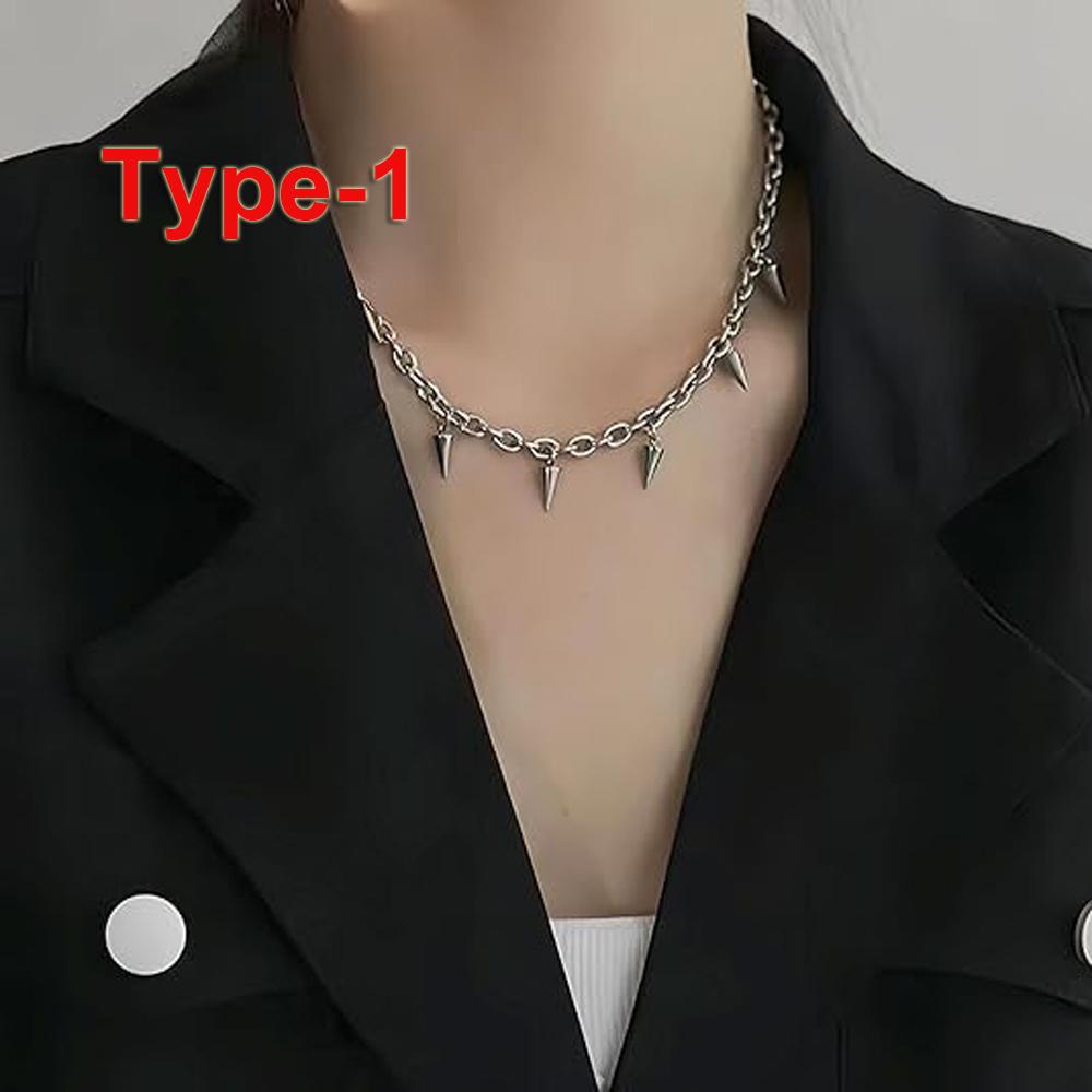 Rivet Stainless Steel Hiphop Choker Necklace for Men, Punk Gothic Choker Necklace Collar Choker Link Chain For Women Jewelry