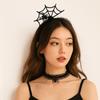 Ruffles Hairband Necklace Set Mesh Spider Web Hairband Funny Halloween Headband  Boys/Girls
