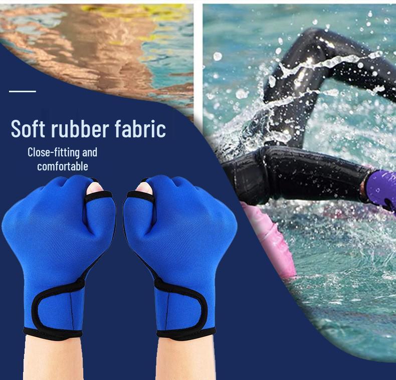 Neoprene Rubber Hand Fins Swimming Gloves Duck Feet Paddles