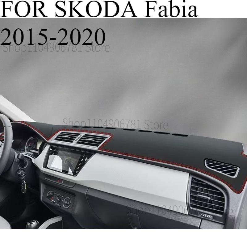FOR SKODA Fabia 2015- Car Dash Mat Dashmat Dashboard Mat Cover Sun Shade Dash Board Cover Carpet Accessories