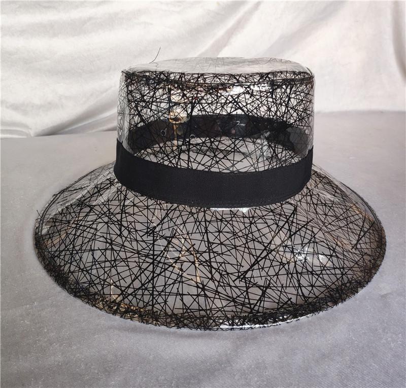 New Solid Leopard Transparent Women's Buckets Hats Caps PVC Beach Sun Visor Waterproof Rain Hat Plastic Wide Brim Caps Gorras