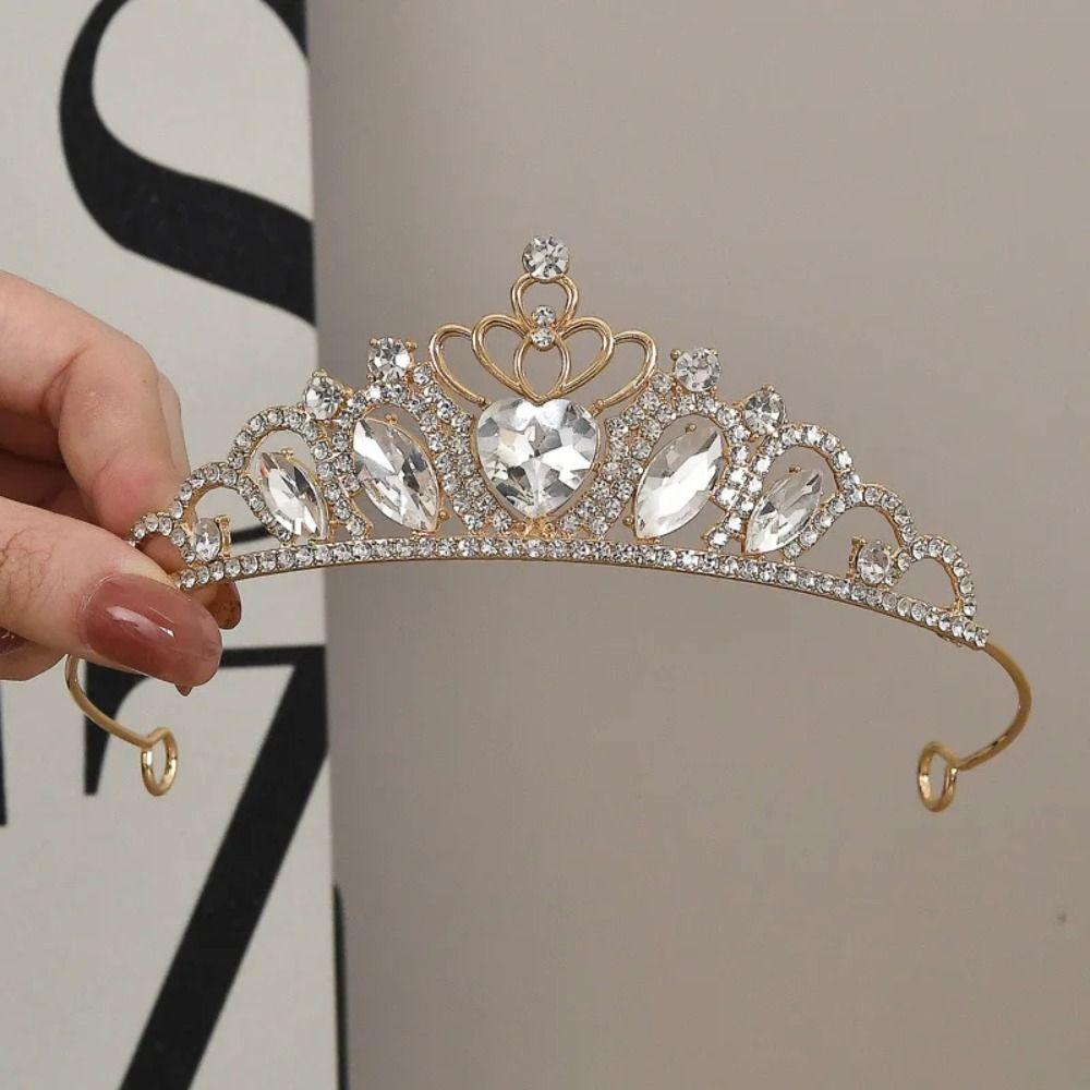 Rhinestone Zinc Zinc Alloy Crystal Headpiece Crown Bling Bling Bridal Headwear  Daily Hair Accessories