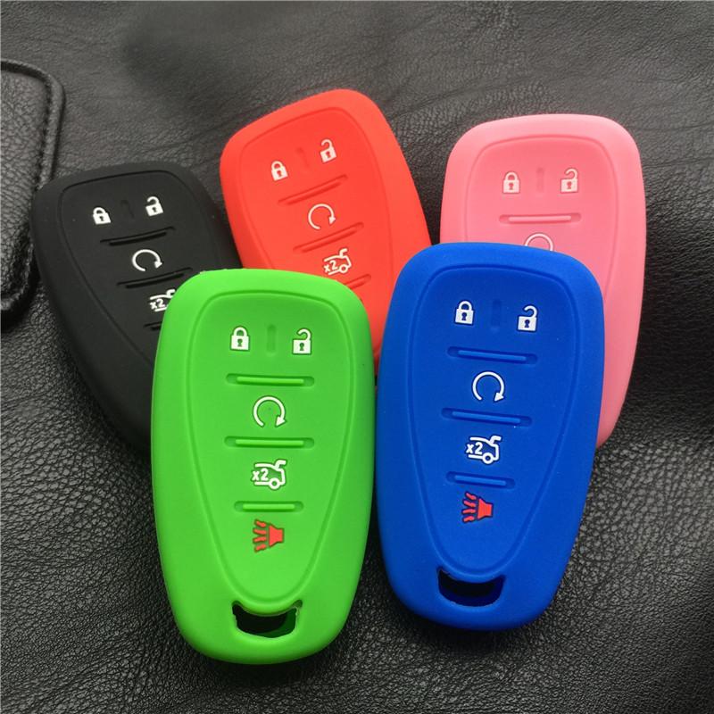 

ZAD Silicone Car Key Cover Case For Chevrolet Cruze 2016 Malibu XL Camaro 5 button Smart Remote Key Case Jacket FOB помаранчевий