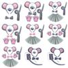 Halloween Animal Costume Set for Kid Birthday Party, Halloween Mouse Dress Up Costume, Mice Hairband, Nose, Tail, Bowtie
