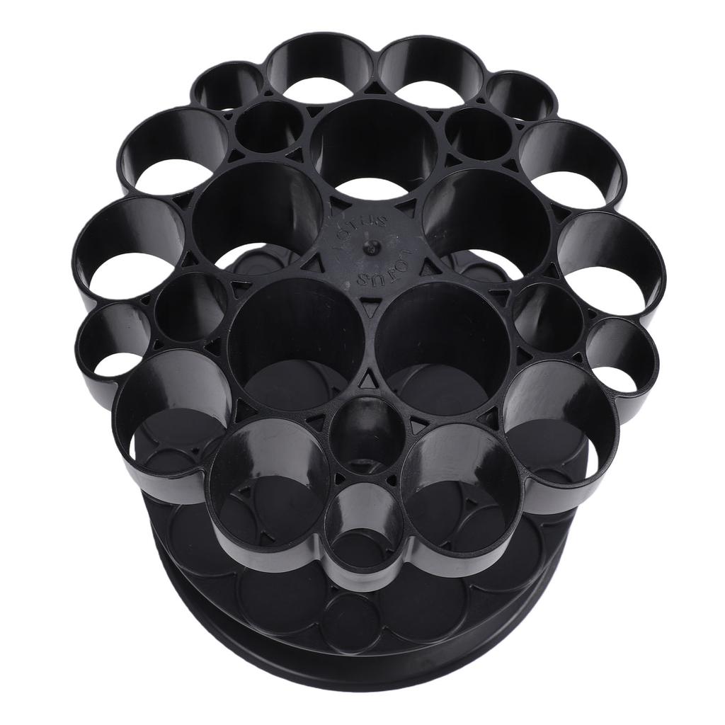 25 Hole Hair Brush Holder 360 Degree Rotating Detachable Base Salon Brush Storage Stand Organizer Black