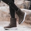 High-Top Snow Boots with Thick Soles and Lace-Up Design - Plus Velvet Insulation for Extra Warmth In Winter.