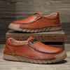Mode Frühling Herbst Neue Handgefertigte Sohle Slipper Weiche Sohle Abriebfest Herren Leder Freizeitschuhe Pendlerschuhe Arbeitsschuhe für Herren