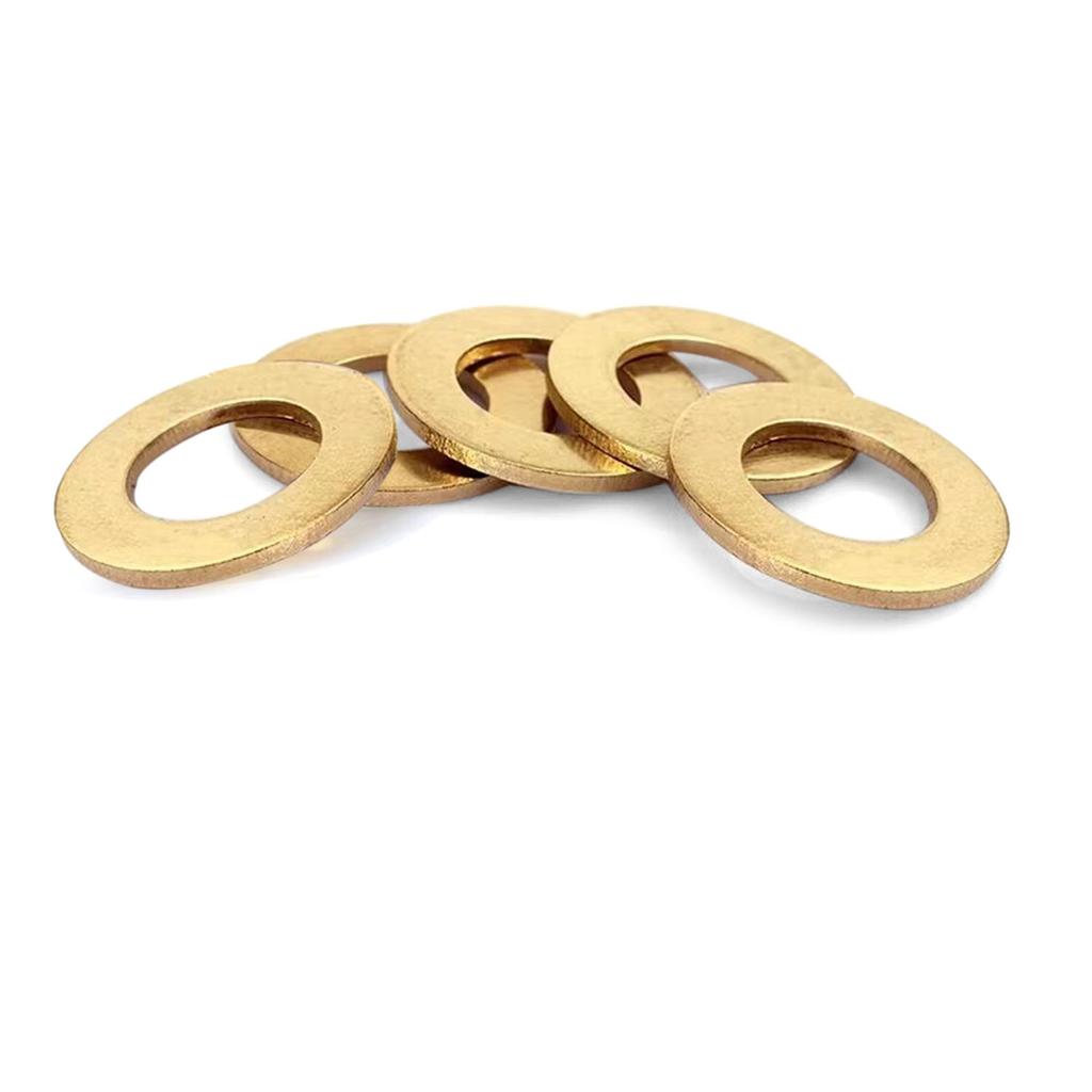 10-200Pcs Brass Flat Washer M2 M2.5 M3 M4 M5 M6 M8 M10 M12 M14 M16 M18 M20 Solids Brass Gasket Shim Coppers Metal Meson Pad Spacer