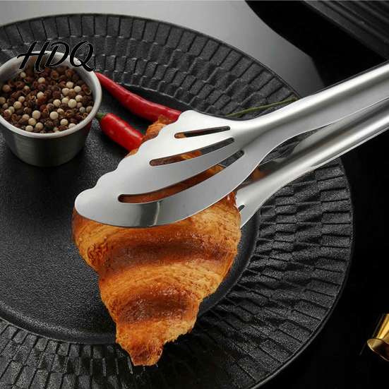 Long Handle Barbecue Tongs Kitchen Tongs Stainless Steel Buffet Food Serving with Non-Slip Grip Non-slip Grip Hollow Out Grill for Cooking Serving,