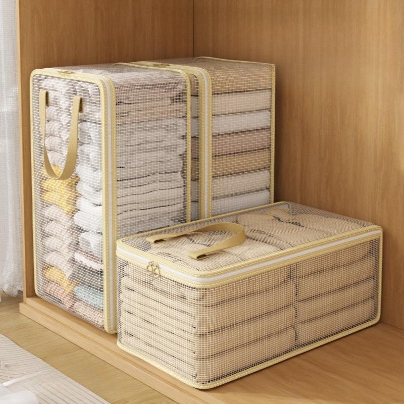 Clear View Transparent Storage Bag, Sturdy Reinforced Handles, Zippered Storage Organizer, Ideal for Home Organization & Moving, Under-Bed Storage