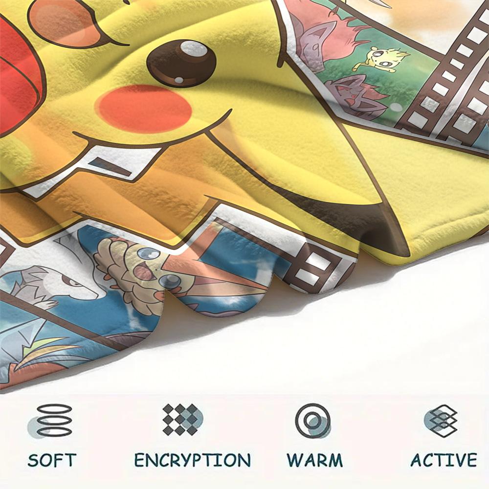 Pokémon Pikachu Cute Style Collection flannel blanket, warm for home bedroom, ideal gift choice
