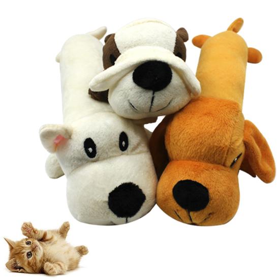 Pet Dog Puppy Cute Plush Doll Squeaky Sound Chew Molar Interactive Play Toy