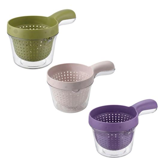 

3Pcs Double Layer Drain Basket with Handle 2-in-1 Strainer Storage Container Small Vegetable Fruit Mini Berry Tomato Grape Washing Colander Bowl F