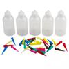 5pcs Squeeze Bottle Condiment Dispenser Sauce Vinegar Oil Cruet Bin Ketchup Kit