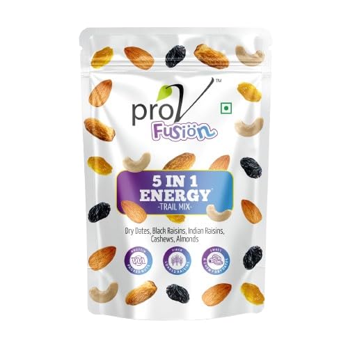ProV Fusion - 5 in 1 Energy 200g | ProV Fusion - Fruit & Nut Mix 200g | Trail Mixes | Nuts and Dry fruits | Raisins Almond Kharik Cashew | Any ti