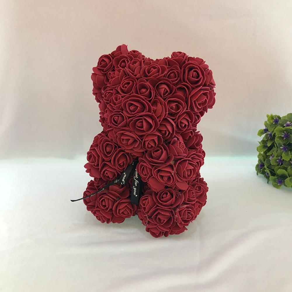 Qixi Festival Valentine's Day Wedding Rose Bear Simulation Floral Fragrance Creative Eternal Flower Hug Bear Gift