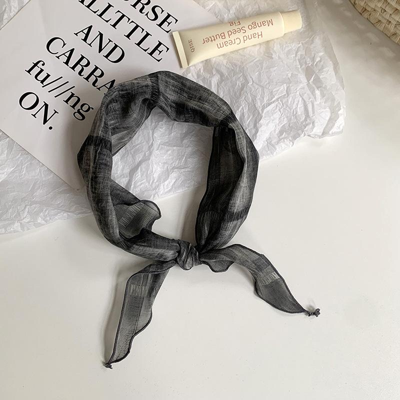 Triangle Scarf Scarf Women's New Literary and Versatile Neck Protection Silk Scarf Scarf Headscarf Summer Women's Pastoral Hair Accessories Headgear